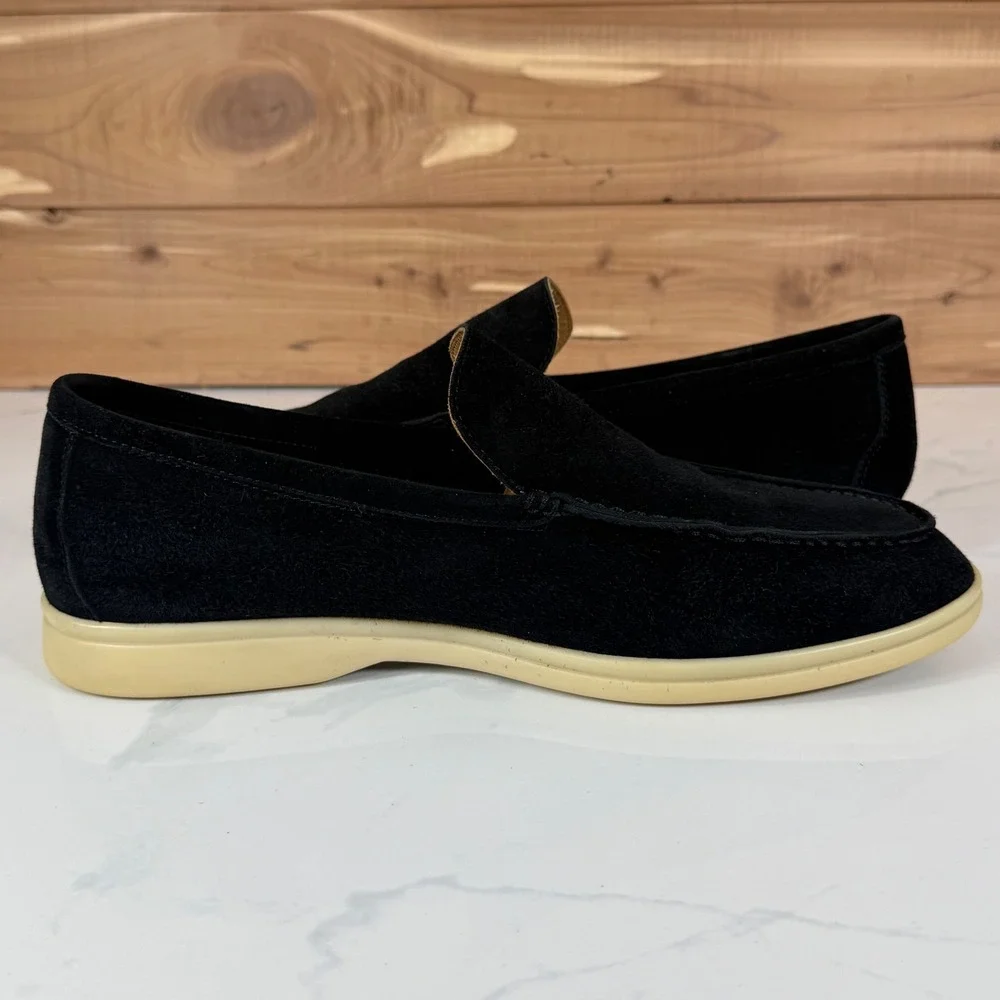 Loro Piana Summer Walk Black Suede Loafers Mens 41/ US 9  Made in Italy Luxury